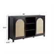 Pemberly Row Modern Arched Rattan 2-Door Wood Sideboard 58