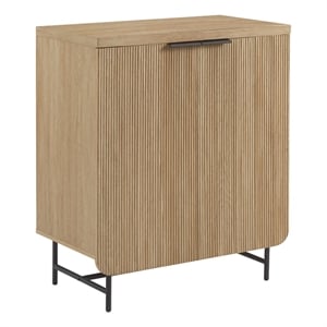 Pemberly Row 32&quot Scandinavian 2 Door Wood Accent Cabinet - Oak/Black