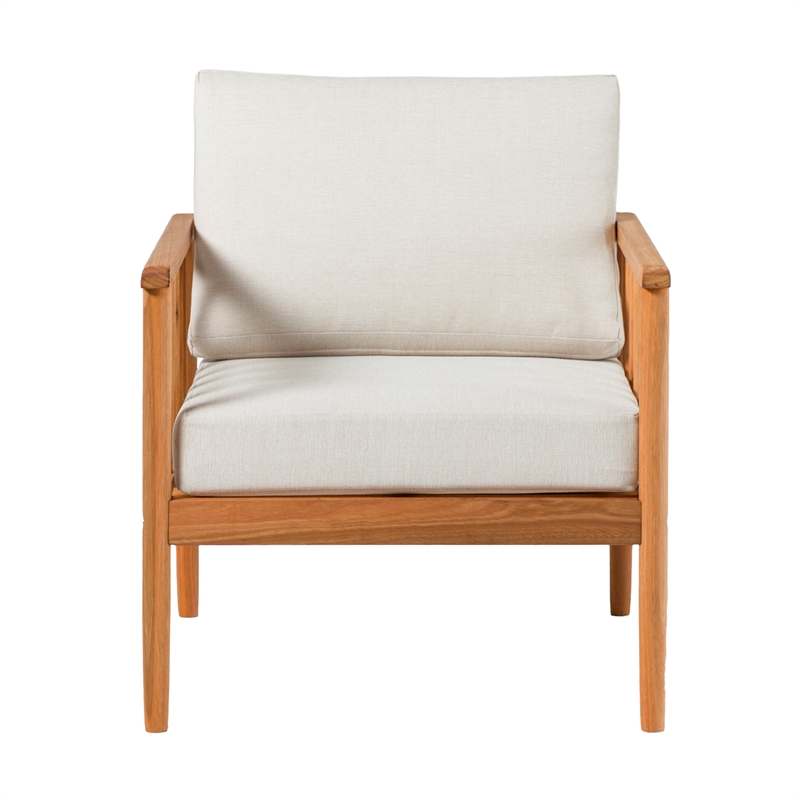 Pemberly Row Outdoor Solid Wood Spindle Style Single Lounge Chair - Natural