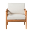 Pemberly Row Outdoor Solid Wood Spindle Style Single Lounge Chair - Natural