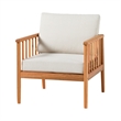 Pemberly Row Outdoor Solid Wood Spindle Style Single Lounge Chair - Natural