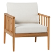 Pemberly Row Outdoor Solid Wood Spindle Style Single Lounge Chair - Natural