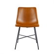 Pemberly Row Upholstered Dining Chair with Metal X Base - 2pk- Whiskey Brown