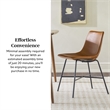 Pemberly Row Upholstered Dining Chair with Metal X Base - 2pk- Whiskey Brown