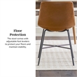 Pemberly Row Upholstered Dining Chair with Metal X Base - 2pk- Whiskey Brown