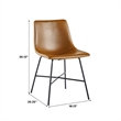 Pemberly Row Upholstered Dining Chair with Metal X Base - 2pk- Whiskey Brown