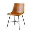 Pemberly Row Upholstered Dining Chair with Metal X Base - 2pk- Whiskey Brown