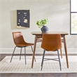 Pemberly Row Upholstered Dining Chair with Metal X Base - 2pk- Whiskey Brown