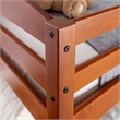 Pemberly Row Transitional Twin-over-Twin Solid Wood Bunk Bed Frame in Cherry