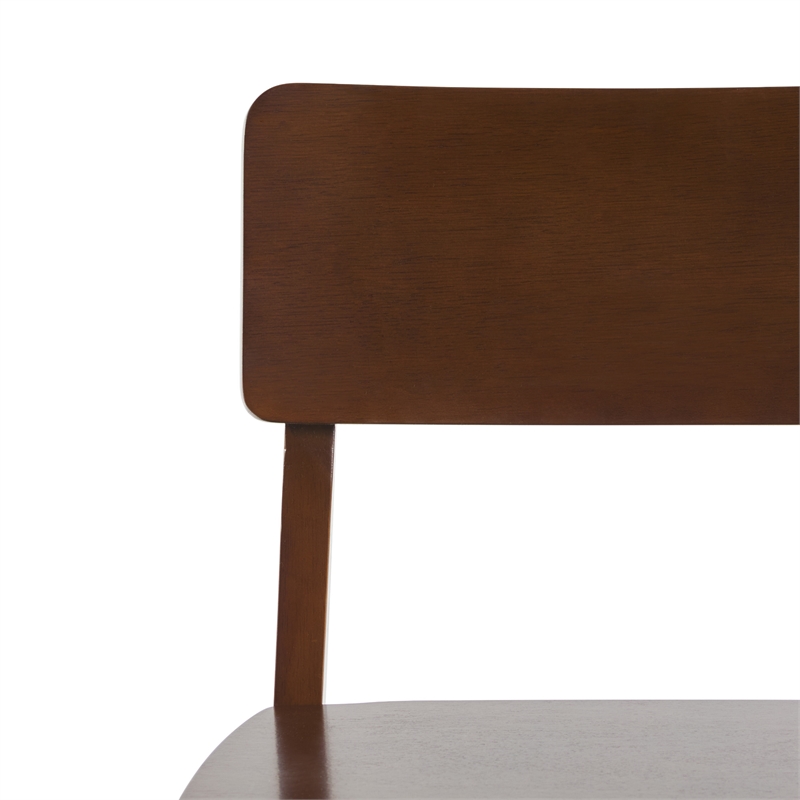 Pemberly Row 2-Piece Minimalist Solid Wood Counter Stool - Set of 2 - Walnut