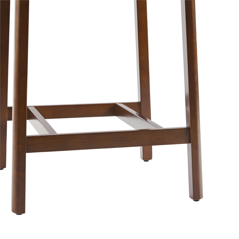 Pemberly Row 2-Piece Minimalist Solid Wood Counter Stool - Set of 2 - Walnut