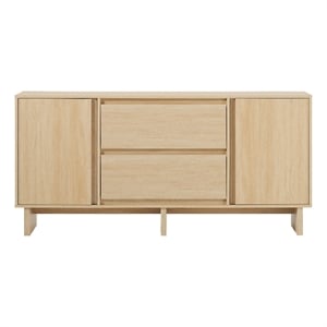 Pemberley Row MDF Coastal Oak Sideboard Rectangular Adjustable Shelf 63&quot Unassembled