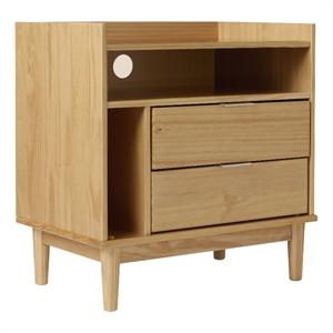 Pemberly Row 25&quot Solid Wood 2-Drawer Night Stand with Gallery