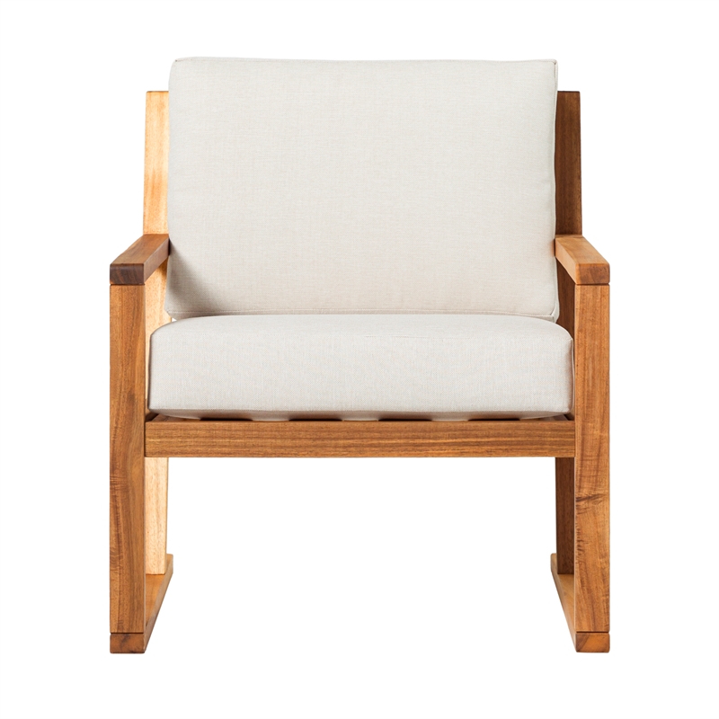 Pemberly Row Modern Slat Back Solid Wood Club Chair - Natural