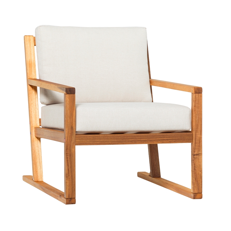 Pemberly Row Modern Slat Back Solid Wood Club Chair - Natural
