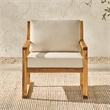 Pemberly Row Modern Slat Back Solid Wood Club Chair - Natural