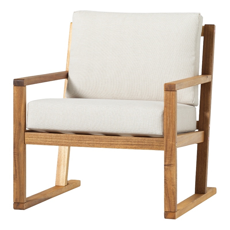 Pemberly Row Modern Slat Back Solid Wood Club Chair - Natural