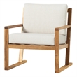 Pemberly Row Modern Slat Back Solid Wood Club Chair - Natural