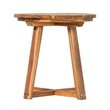 Pemberly Row Modern Slat Back Solid Wood Side Table - Natural
