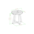 Pemberly Row Modern Slat Back Solid Wood Side Table - Natural