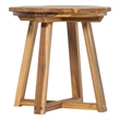 Pemberly Row Modern Slat Back Solid Wood Side Table - Natural