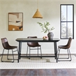 Pemberly Row Modern Solid Wood Trestle Base Dining Table - Black Ash