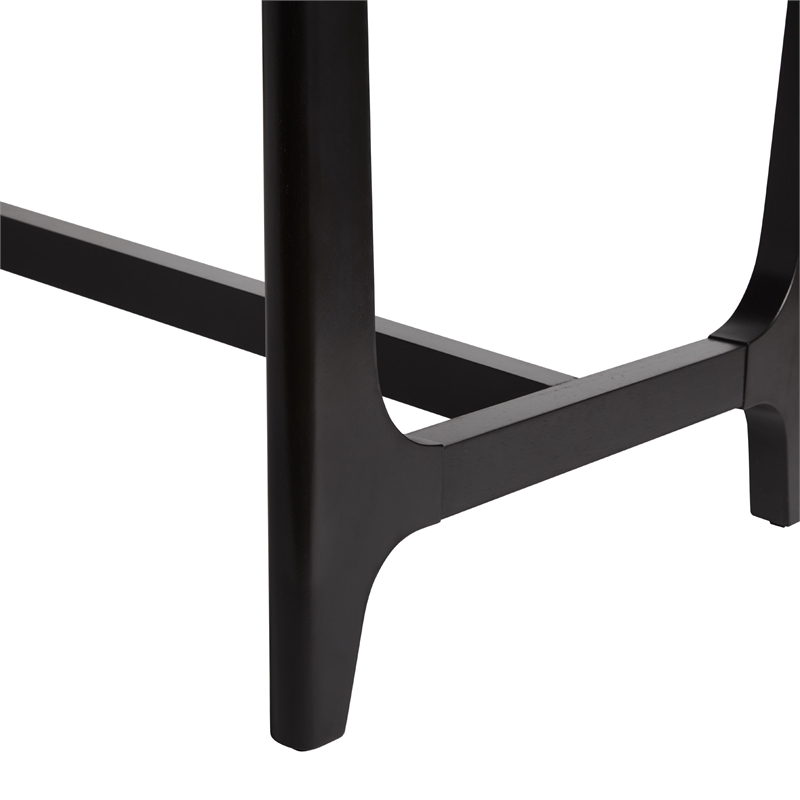Pemberly Row Modern Solid Wood Trestle Base Dining Table - Black Ash