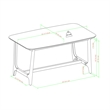 Pemberly Row Modern Solid Wood Trestle Base Dining Table - Black Ash
