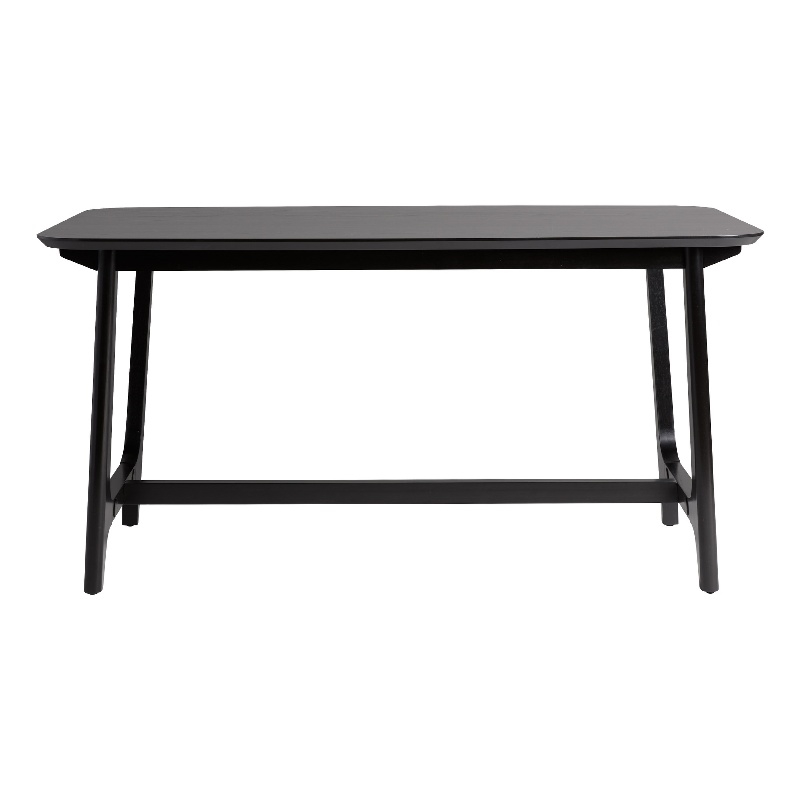 Pemberly Row Modern Solid Wood Trestle Base Dining Table - Black Ash