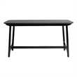 Pemberly Row Modern Solid Wood Trestle Base Dining Table - Black Ash