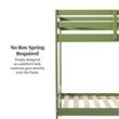 Pemberly Row Twin Over Twin Simple Solid Wood Bunk Bed - Olive Green