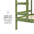 Pemberly Row Twin Over Twin Simple Solid Wood Bunk Bed - Olive Green