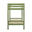 Pemberly Row Twin Over Twin Simple Solid Wood Bunk Bed - Olive Green