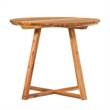 Pemberly Row Modern Slat Back Solid Wood Round Dining Table - Natural