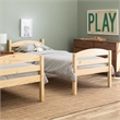 Pemberly Row Transitional Twin-over-Twin Solid Wood Bunk Bed Frame in Natural
