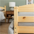 Pemberly Row Transitional Twin-over-Twin Solid Wood Bunk Bed Frame in Natural