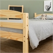 Pemberly Row Transitional Twin-over-Twin Solid Wood Bunk Bed Frame in Natural