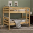 Pemberly Row Transitional Twin-over-Twin Solid Wood Bunk Bed Frame in Natural
