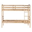 Pemberly Row Transitional Twin-over-Twin Solid Wood Bunk Bed Frame in Natural