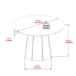 Pemberley Row Solid Pine Wood Black Dining Table Round Space-Saving 48