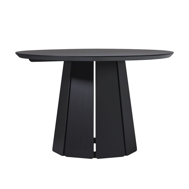 Pemberley Row Solid Pine Wood Black Dining Table Round Space-Saving 48