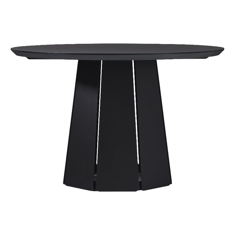 Pemberley Row Solid Pine Wood Black Dining Table Round Space-Saving 48