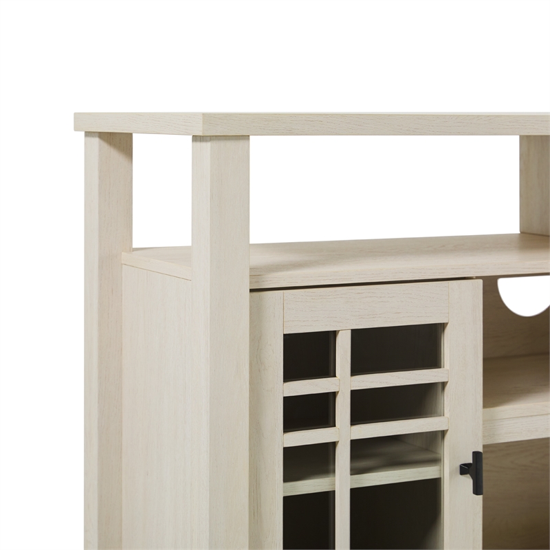 Pemberly Row Transitional Wood Glass Door Storage Sideboard 58