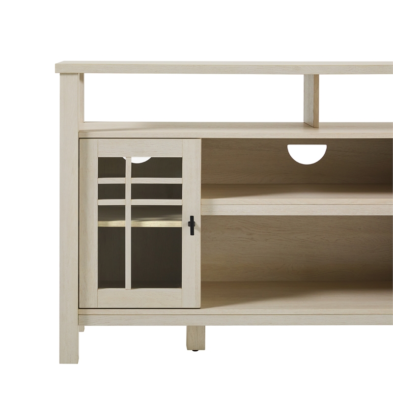 Pemberly Row Transitional Wood Glass Door Storage Sideboard 58
