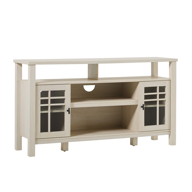 Pemberly Row Transitional Wood Glass Door Storage Sideboard 58