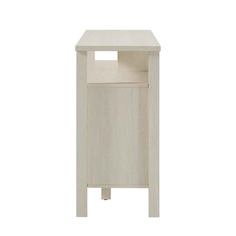 Pemberly Row Transitional Wood Glass Door Storage Sideboard 58