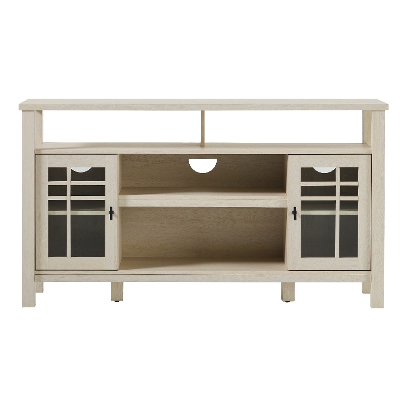 Pemberly Row Transitional Wood Glass Door Storage Sideboard 58