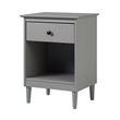 Pemberly Row Traditional 1-Drawer Solid Wood Nightstand - Gray