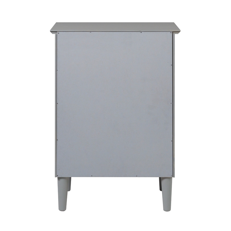 Pemberly Row Traditional 1-Drawer Solid Wood Nightstand - Gray