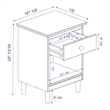 Pemberly Row Traditional 1-Drawer Solid Wood Nightstand - Gray